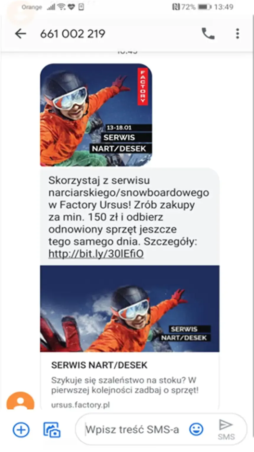 Przykład kreacji MMS