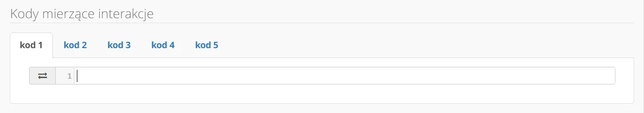 Miejsce na kody mierzące w Trafikocie